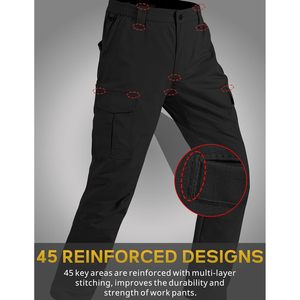 Pantalons de travail pour hommes sur mesure, pantalons cargo imperméables en ripstop avec 7 poches, pantalons de randonnée tactiques - Product Image 2