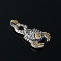 Pendentif BOCAI S925 en argent pour hommes et femmes, style Lotus Maître Fureur, Flamme Rétro Scorpion, Design Vintage Rétro, Bijoux Fins