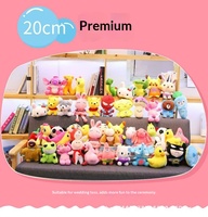 Poupées en peluche tendance et mignonnes pour machine à griffes, vente en gros transfrontalière, 8 pouces, rembourrées en polyester et coton PP, pour cadeaux de mariage