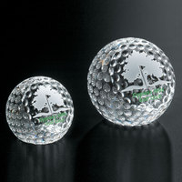 Noble Awards Balle de golf en cristal optique personnalisée Logo gravé personnalisé Trophée de golf Coupe Prix Presse-papiers artisanal