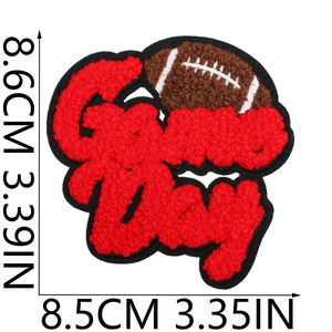 Tự làm trò chơi ngày vá sắt trên Chenille bóng đá vá Cờ Mũ bảo hiểm gameday bóng đá vá cho sân vận động túi nylon Túi mũ và Áo sơ mi - Product Image 3