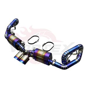 Kit d'échappement Catback Vortex Mastercrafted Gradient Blue Titanium avec embouts brûlés pour Porsche 911 991 GT3 4.0L 2014-2019 Tuning - Product Image 3