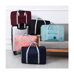 กระเป๋าโพลีเอสเตอร์พับซิป Tote Travel Bag โปรโมชั่นราคาถูกกระเป๋าเดินทางกันน้ำพับเก็บได้เดินทางกระเป๋า