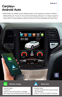Autoradio Android 14 10,4 pouces, GPS, lecteur multimédia, stéréo pour Jeep Grand Cherokee WK2 2014-2019, écran style Tesla, CarPlay