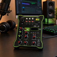 Console de mixage audio mini 3 canaux professionnelle AOFO MX-302 avec enregistreur intégré, console DJ compacte pour karaoké, enregistrement, sonorisation en direct