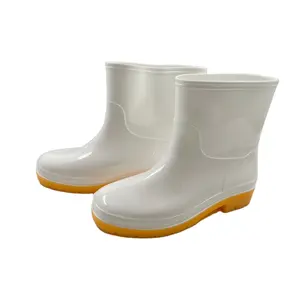 White Food industry restaurant PVC Rain boots gumboots