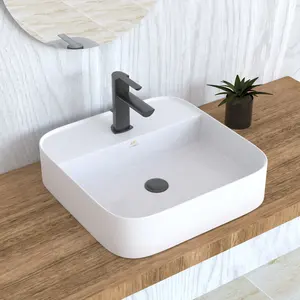 Çin tedarikçisi akıllı kaliteli banyo lavabo kare seramik lavabo kase banyo lavabosu üstü