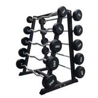 Équipement de gymnastique commercial barre d'haltères gymnastique poids libres levage ensembles d'haltères fixes en caoutchouc