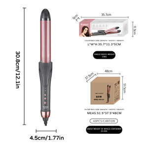 Plancha <span class=keywords><strong>de</strong></span> Pelo Profesional Kemei KM-3167, Cerámica, Calentamiento Rápido, Iónica, Temperatura Ajustable, 50W, Enchufe, Rizador para Mujer, Venta al Por Mayor OEM - Product Image 2