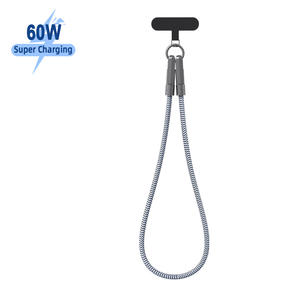 Câble <span class=keywords><strong>de</strong></span> cou portable 60W Type C Câble en nylon tressé et en alliage <span class=keywords><strong>de</strong></span> zinc robuste pour une charge rapide sans enchevêtrement en déplacement - Product Image 1
