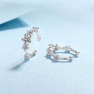 Venta al por mayor Adodo S925 plata esterlina rodio plateado de lujo de moda Ear Cuff pendientes de fábrica OEM ODM Moissanite para mujeres Ear - Product Image 4
