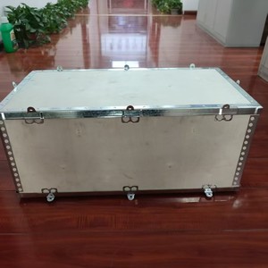 Caisse en bois Uzu 1000x1000mm en contreplaqué avec bordure en acier, sans fumigation, qualité export, entrée quatre voies, modèle fermé CP1111 - Product Image 2