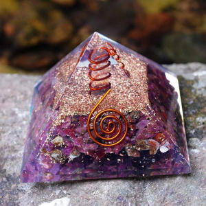 5cm spirale fil de cuivre jaune Citrine 7 Chakra cristal pierre précieuse Orgone Pyramide <span class=keywords><strong>Orgonite</strong></span> générateur d'énergie - Product Image 2