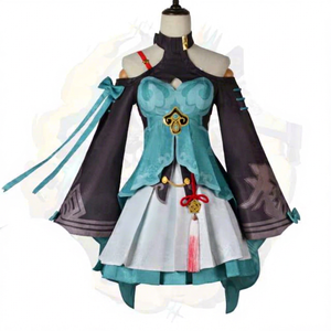 Costume de cosplay Star Rail Qingque pour adulte, nouveau, pour Comic Con, ensemble de fête avec jupe et cape - Product Image 1