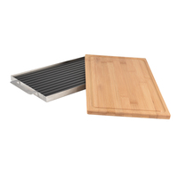 Plaque de décongélation en Aluminium avec plateau d'égouttage en acier inoxydable avec planche à découper en bois plateau de décongélation multifonctionnel lavable au lave-vaisselle