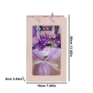 باقة زهور الصابون الاصطناعية الأكثر مبيعًا، هدية عيد الأم وعيد الحب، ورود وردية مصنوعة يدويًا في صندوق هدايا - Product Image 2