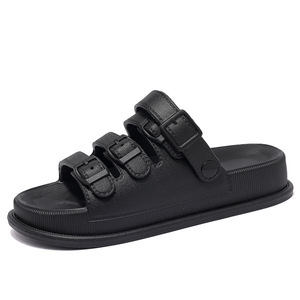 Sandales d'extérieur pour hommes, pantoufles antidérapantes à semelle épaisse et rembourrée, pantoufles douces pour la maison - Product Image 6