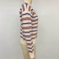 Pulls tendance 2026 pour femmes : Pull polo rayé décontracté à manches longues en maille pour tenues d'automne