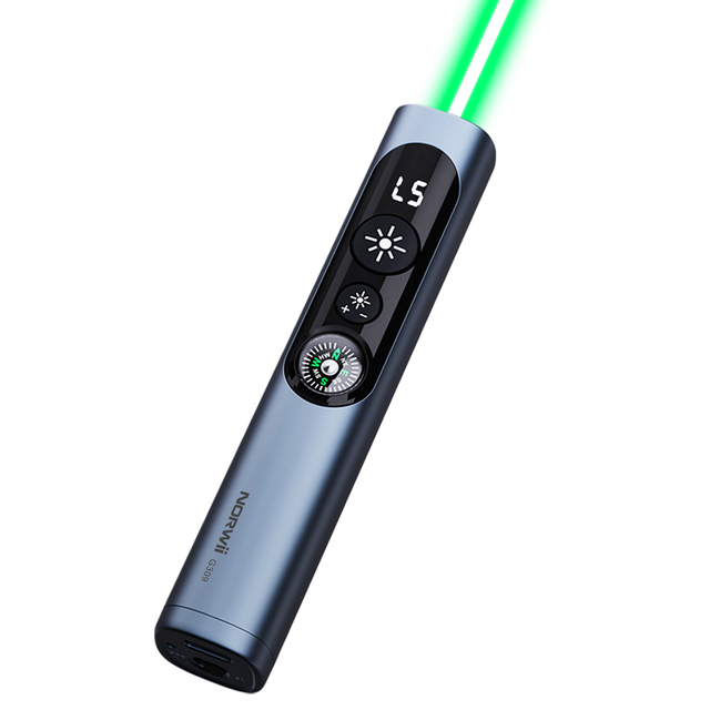 Bulk G309 Rechargeable Green Laser Pointer 495-545nm >200m Laser Distance 5-Level Power Adjustment Battery Percentage Display