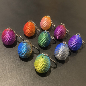 Nouveau design créatif, porte-clés œuf de dragon en plastique imprimé en 3D, pendentif de sac, jouet décoratif, ornement suspendu, cadeau - Product Image 2