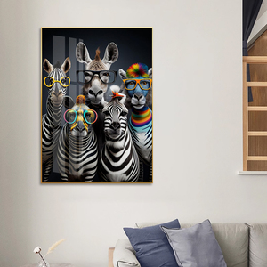 Đầy Màu Sắc Hiện Đại Nghệ Thuật Vải Tường Trang Trí Nội Thất Sẵn Sàng Để Treo Ngựa vằn Kính Năm Mới Quà Tặng Cho Nhà Động Vật Chủ Đề - Product Image 6