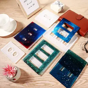 7 Pieces Light Switch Cover Resin Molds Switch Socket Panel Silicone Mold Epoxy Switch Plate Mold DIY Wall Plate Crafts Making