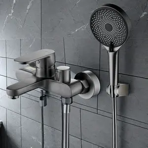 Torneira de chuveiro do banheiro interruptor triplo torneira quente e fria escondida válvula de mistura aquecedor de água do banho cabeça de chuveiro