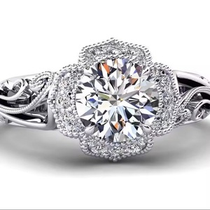 1CTW VVS Original Moissanite Diamond Wedding Set Platino Plateado 925 Anillo de compromiso de plata Alianza de boda para regalo de mujer - Product Image 1