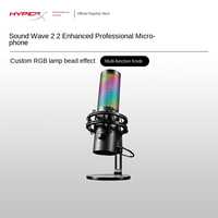 Microfono Professionale HyperX Quadcast2S per E-Sports con Illuminazione RGB, 2 Microfoni USB Cardioide Lavalier per Streaming Live, Plug and Play