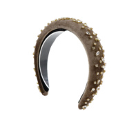 Bandeau en verre coloré fait à la main avec strass en cristal, fleur rembourrée, accessoires pour cheveux, bandeau en diamant pour femmes