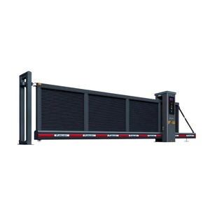 Puerta de Seguridad Corredera Moderna de Aleación de Aluminio Gris Zhanjiang FMXF-820, Precio de Fábrica, para Entrada Principal de Viviendas y Escuelas - Product Image 1