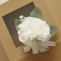 Oeillet blanc fleur artificielle célébration d'affaires ouverture invité Banquet Corsage boutonnière saint valentin poignet fleur