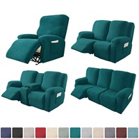 Funda Protectora para Sillón Reclinable BoQian, Diseño Moderno Acolchado con Patrón Geométrico de Hojas Grandes, Impermeable, de Poliéster Grueso