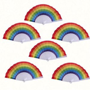 Ventilador Plegable Arcoíris de Plástico con Varillas de Bambú para el Orgullo Gay - ¡Gran Oferta! - Product Image 6