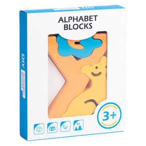 Alphabets Lettre Block Puzzle en bois Lettre éducative Cognition <span class=keywords><strong>Anglais</strong></span> Couleur Cognition Jouets d'apprentissage pour enfants Enfants - Product Image 3