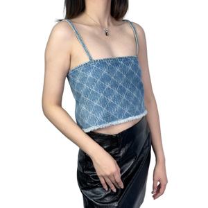 Chaleco Corto de Mezclilla para Mujer, Diseño Nuevo de Verano, Estilo Camisola, OEM - Product Image 5