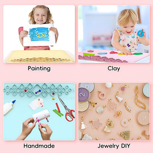 <span class=keywords><strong>Palette</strong></span> de peinture en silicone Macaron 4 couleurs, tapis d'art esthétique pour filles et adolescentes - Product Image 2