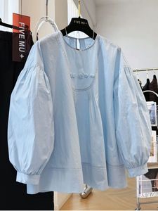Camisa <span class=keywords><strong>de</strong></span> Mujer al por Mayor, Primavera 2026, Nueva <span class=keywords><strong>Moda</strong></span>, Elegante, Casual, Cuello Redondo, Color Sólido, Manga Larga - Product Image 1
