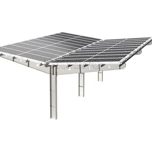 Solar carport frame SPG5 including 12 solar panels, aluminum