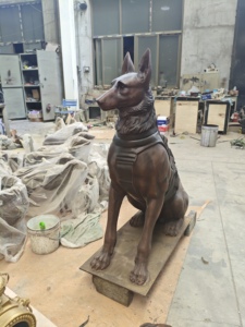 Estatua de Doberman <span class=keywords><strong>Pinscher</strong></span> de <span class=keywords><strong>Tamaño</strong></span> Real, Diseño Personalizado, de Latón Fundido, Decoración de Jardín Exterior, Artesanía de Metal en Bronce Negro Antiguo - Product Image 3