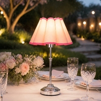 Lampe annulaire moderne légèrement luxueuse, plissée, rechargeable, trois couleurs, idéale pour les hôtels, les restaurants, les banquets de mariage