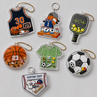 Kit de porte-clés personnalisé en acrylique avec breloques flottantes agitables, design maillot de pickleball, pendentif pour sac à dos, porte-clés en plastique