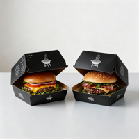 HAPPYPACK Boîte à emporter personnalisée avec logo imprimé, boîte à lunch en papier kraft, boîte à hamburger, échantillons gratuits