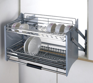 Tunosen moderno armadio da <span class=keywords><strong>cucina</strong></span> dell'hotel cestello di sollevamento in acciaio inox 304Ss scolapiatti 2 ripiani Multi-funzione ascensore 3 anni - Product Image 3