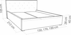 Estructura de cama con elevador de gas Cama otomana de terciopelo tamaño <span class=keywords><strong>King</strong></span> para uso doméstico Características de almacenamiento Tamaño Queen - Product Image 2