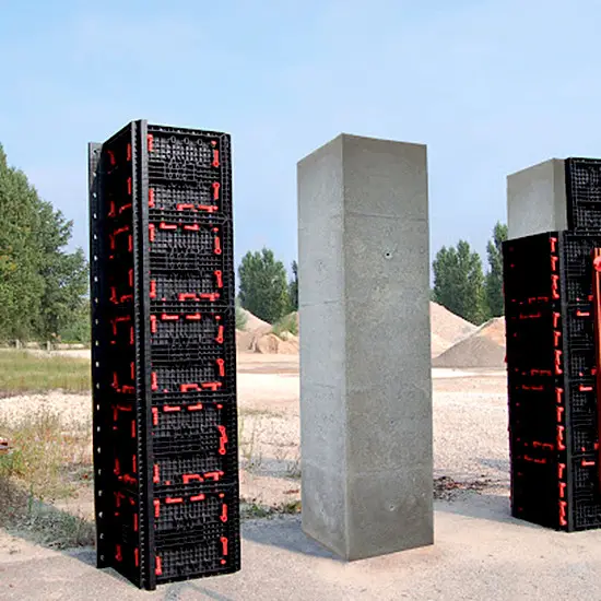 Construction de bâtiments en béton réutilisable formant coffrage système de coffrage modulaire réglable en plastique pour mur, dalle, colonne