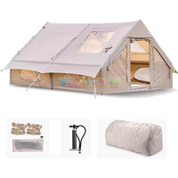 Tente extérieure imperméable en toile Tissu Oxford Tente de camping gonflable à air portable de deux chambres à coucher avec tissu Oxford et PVC