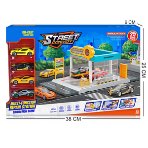 Lucky Toys Slot Toys Nuovo Stile Set Parcheggio Urbano con <span class=keywords><strong>Stazione</strong></span> di Riparazione Auto e 4 Veicoli in Lega - Product Image 5