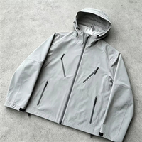 Veste imperméable unisexe pour la randonnée en plein air, fermeture éclair, poche fonctionnelle, coupe-vent, coupe ample, veste à capuche coupe-vent pour homme