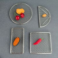Yolecen 304 maille de Barbecue en acier inoxydable petites grilles carrées pour viande fumée épaissie poêle à charbon de bois maille jetable coréen
